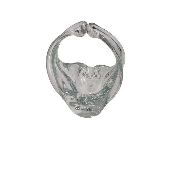 Murano Clear Crystal Basket - Picture 3 of 4
